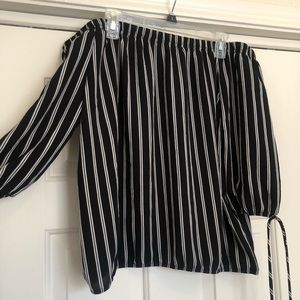 Off the shoulder stripped top